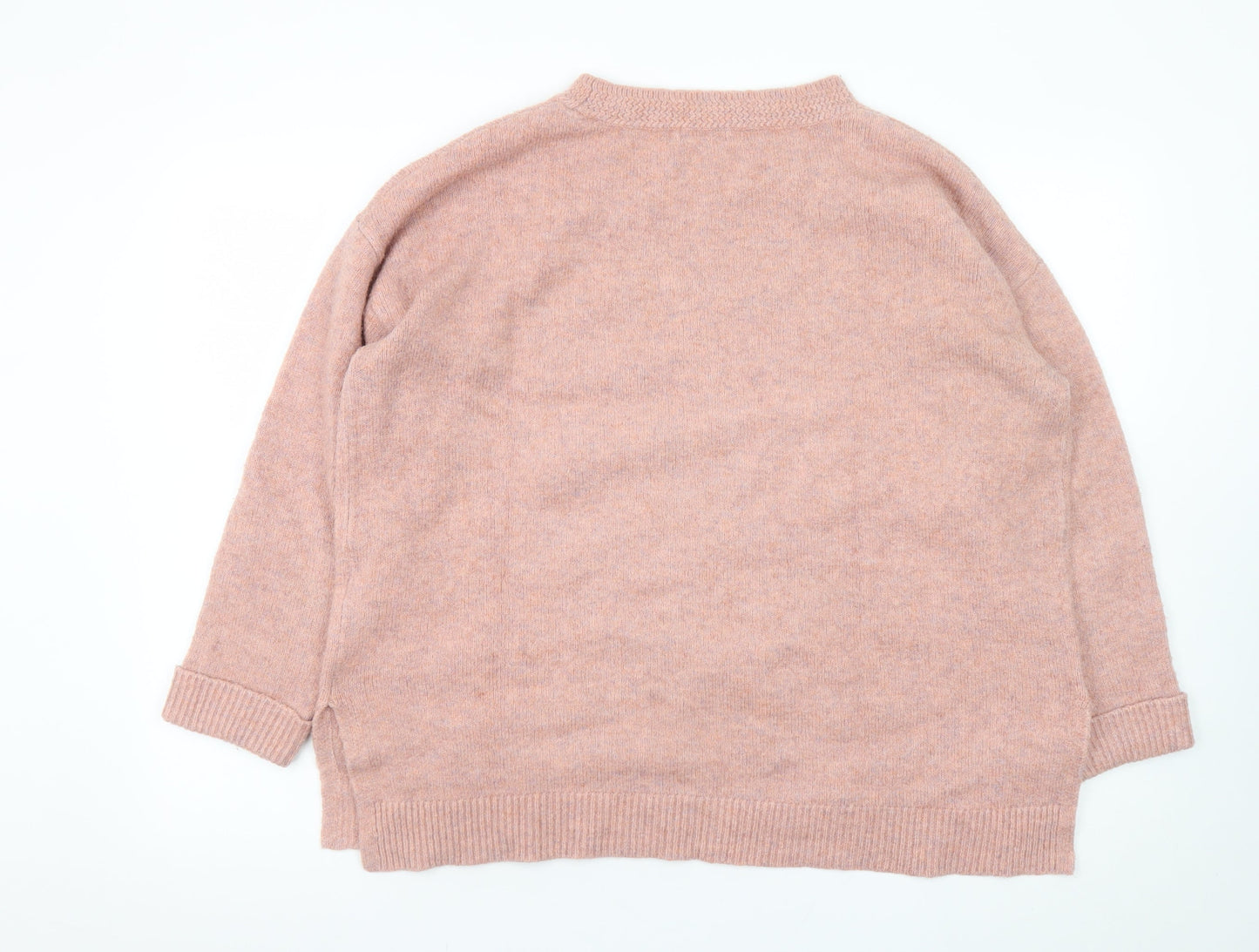 Monsoon Women Pink Crew Neck Long Sleeve Pullover Jumper L