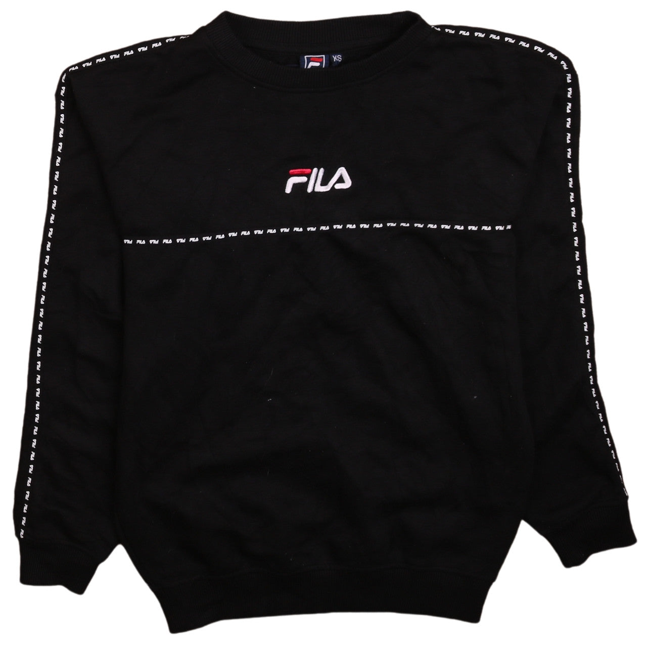 FILA Mens Black XS Crew Neck Logo Pullover Sweatshirt