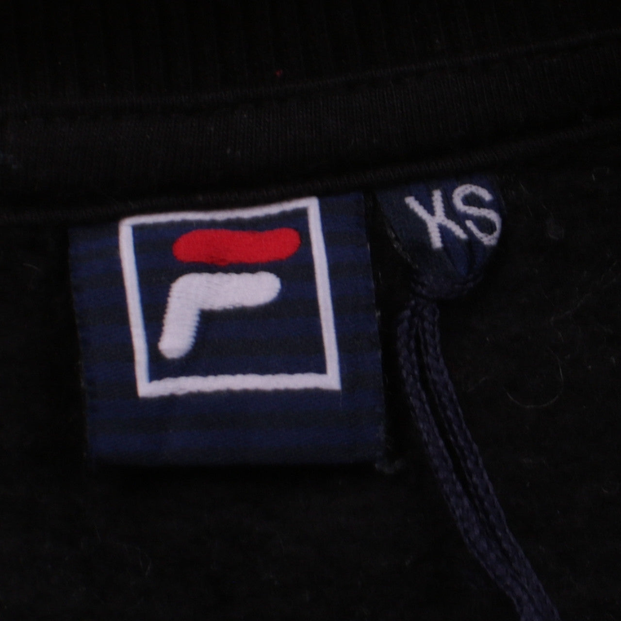 FILA Mens Black XS Crew Neck Logo Pullover Sweatshirt