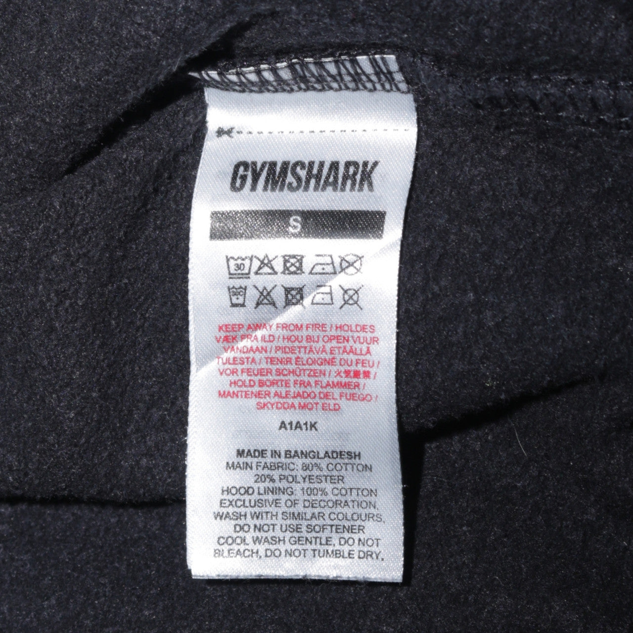 Gymshark Men's Black Pullover Hoodie Size S Regular Fit