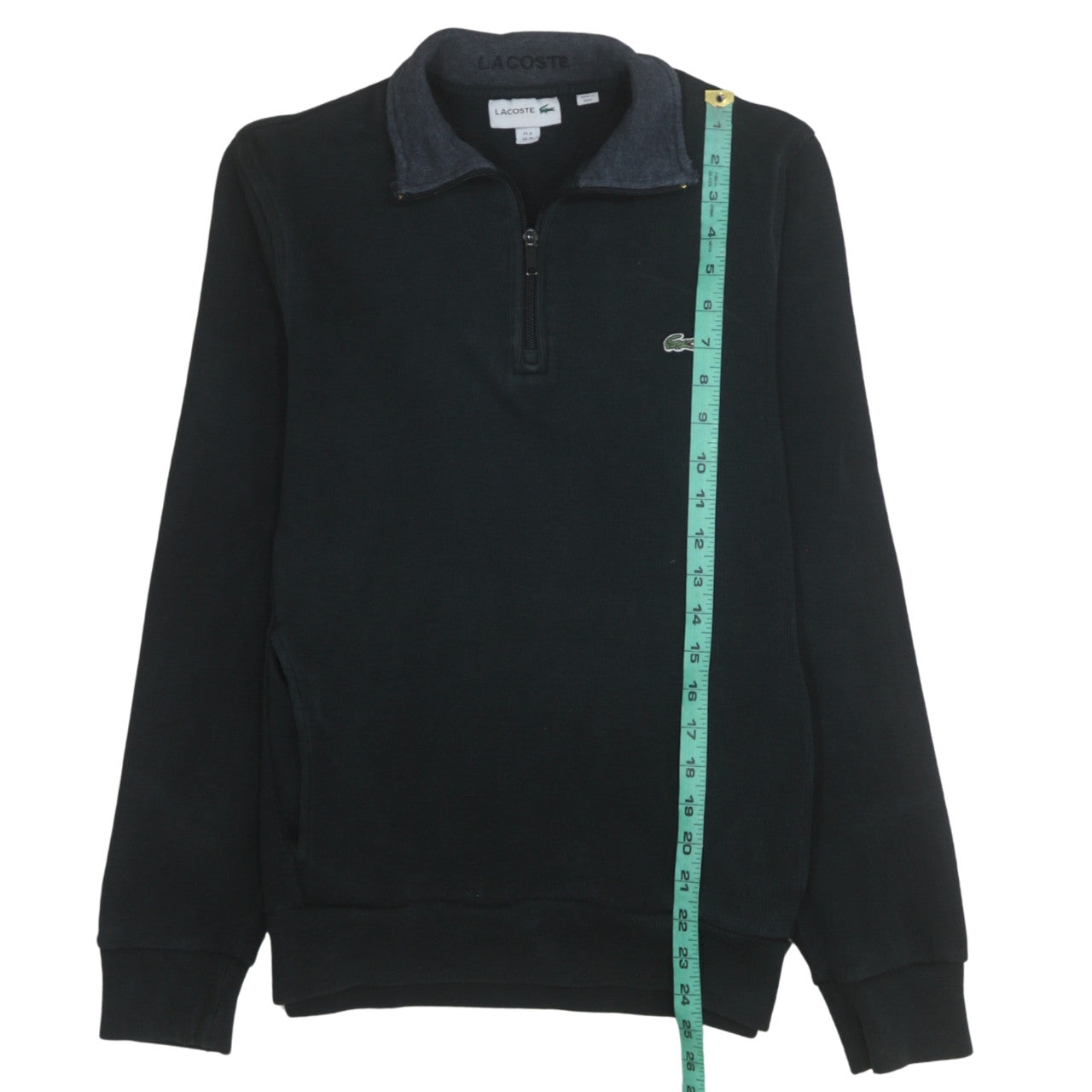Lacoste Men's Black Cotton 1/4 Zip Sweatshirt Size M