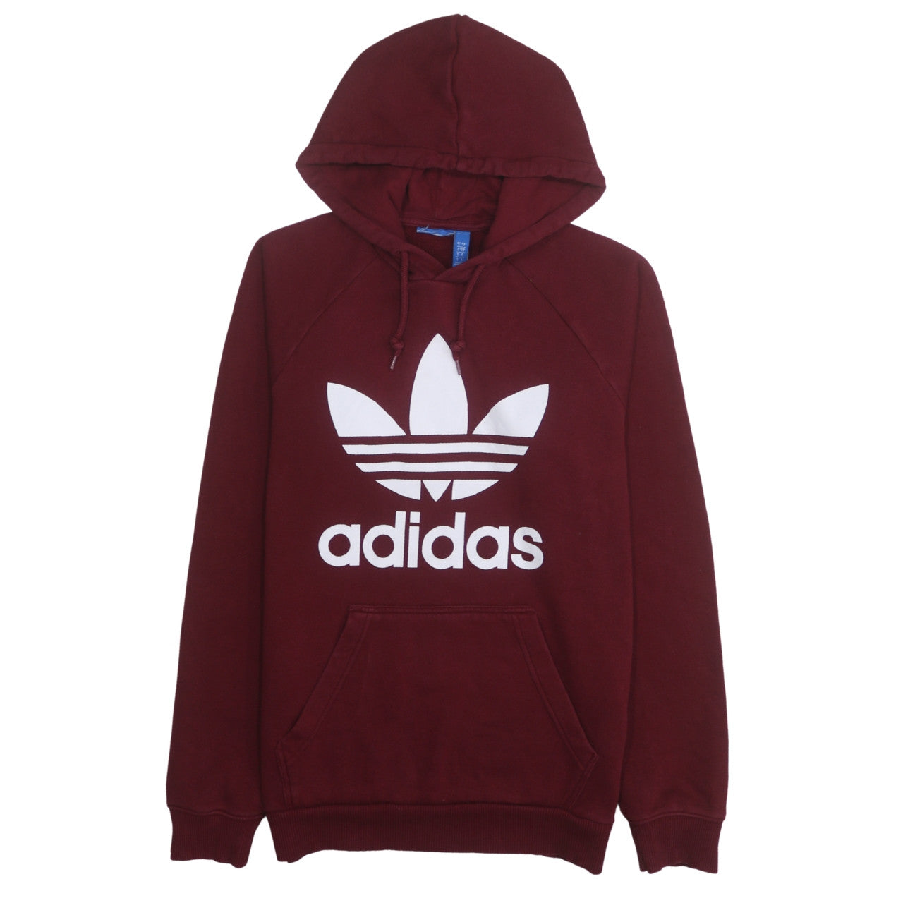 Adidas Men’s Red Pullover Hoodie Small Logo Fleece Sweatshirt