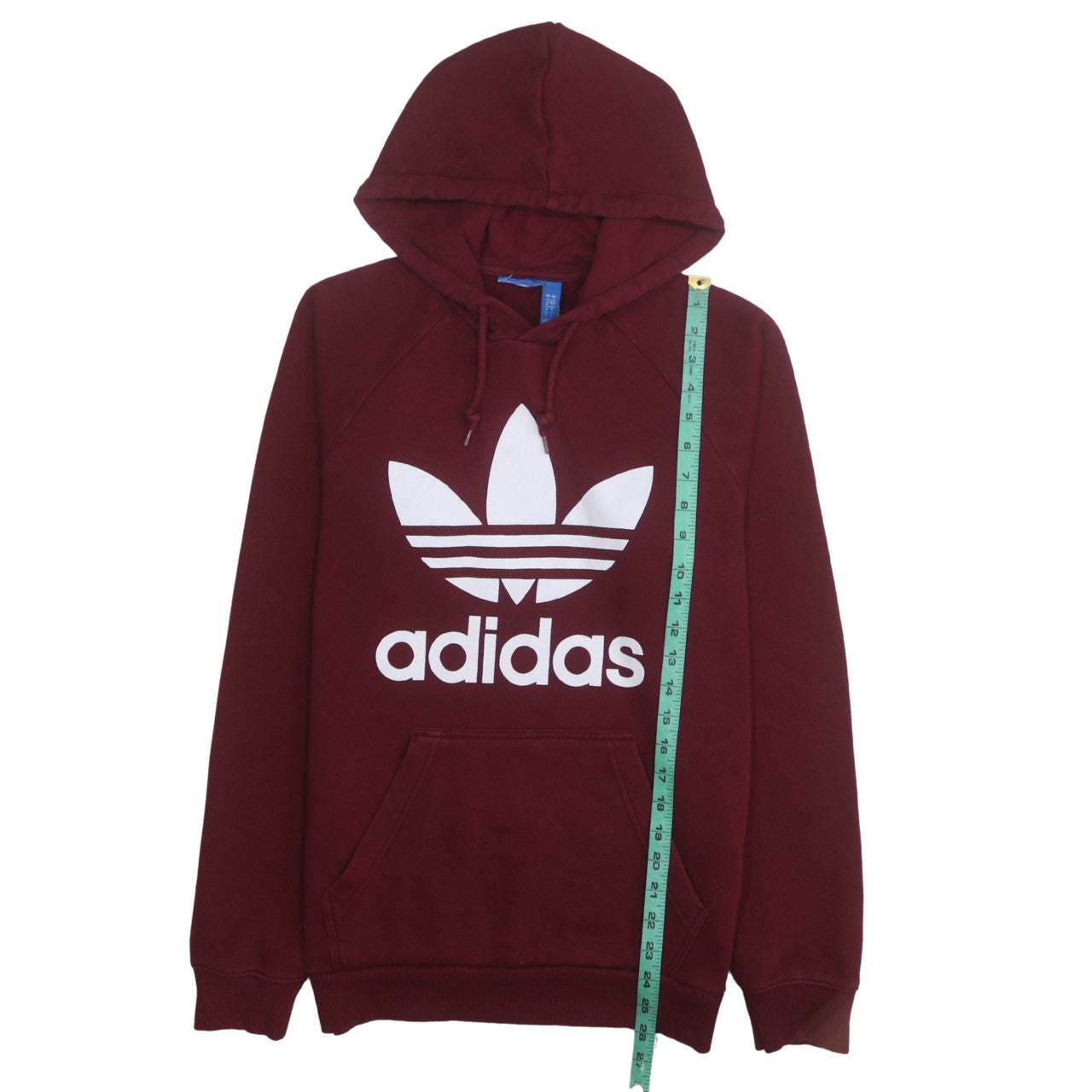Adidas Men’s Red Pullover Hoodie Small Logo Fleece Sweatshirt