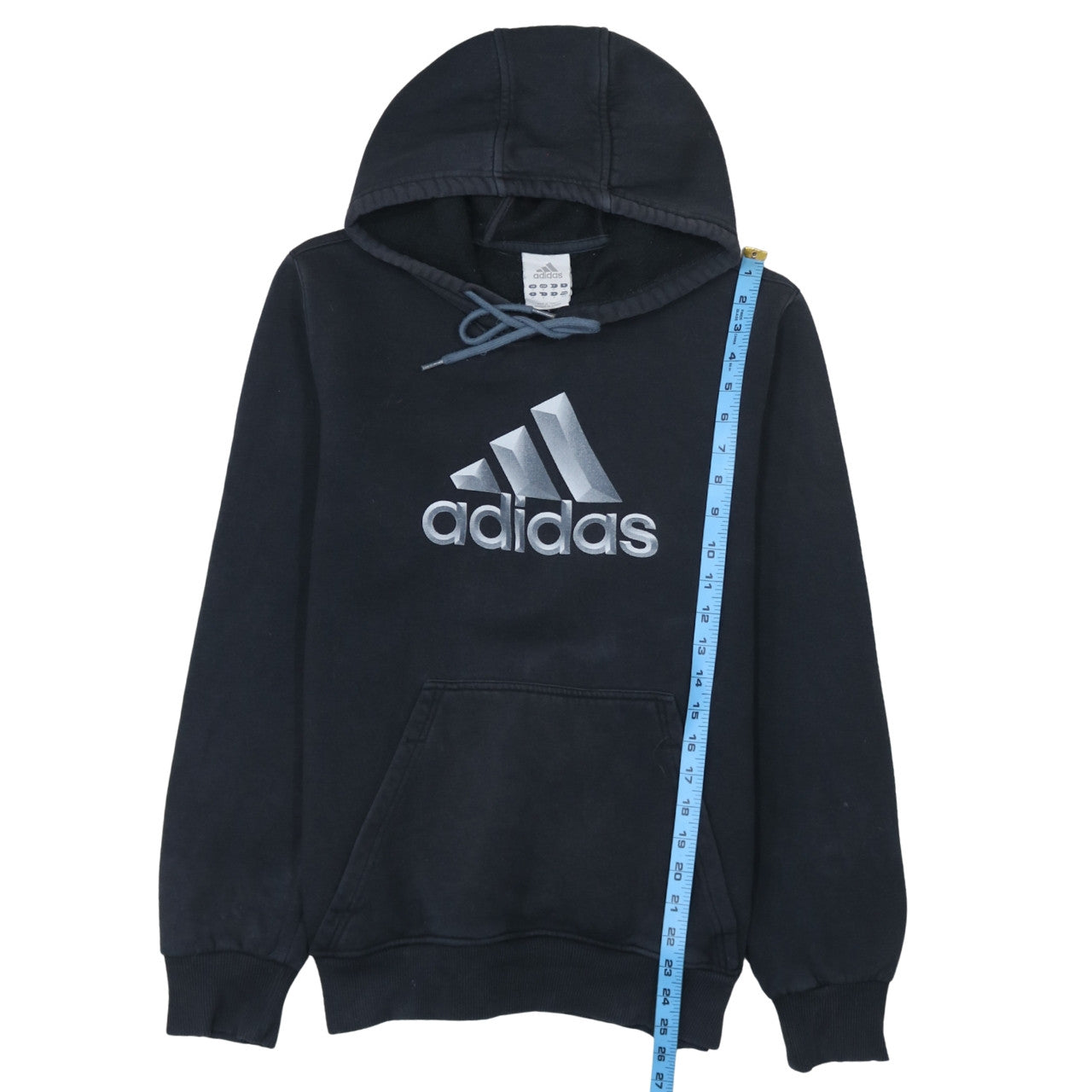 Adidas Men's Black Pullover Hoodie Medium Logo Fleece Sweatshirt