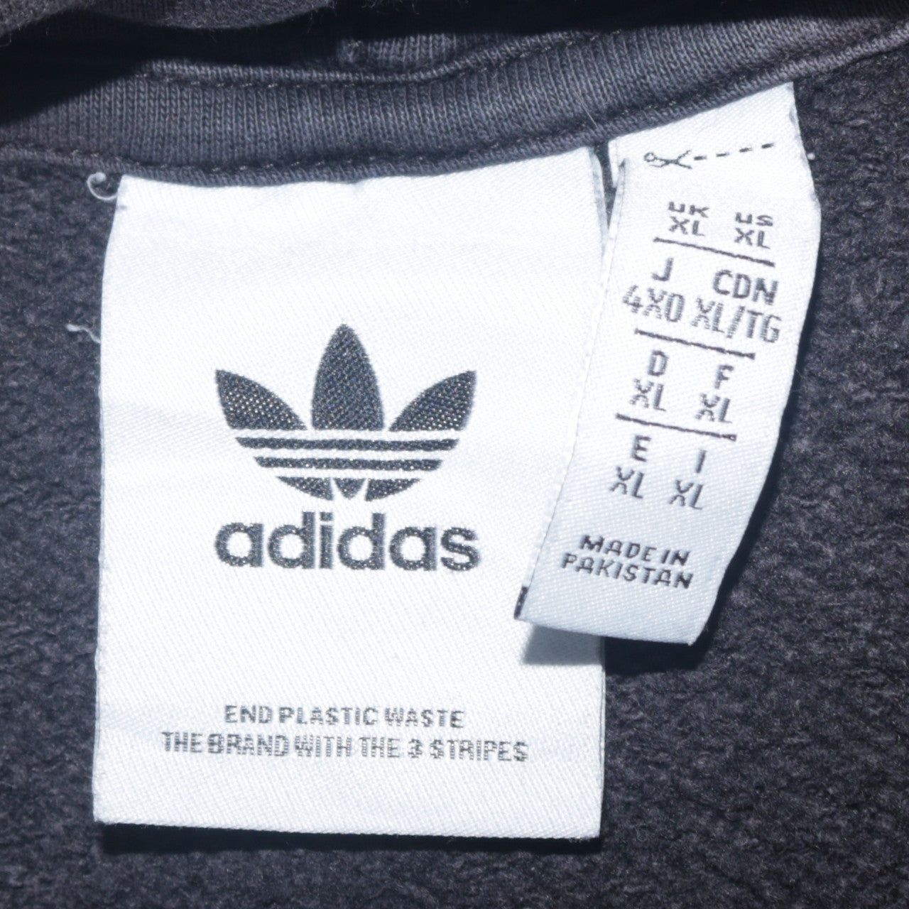 Adidas Mens Black XL Pullover Hoodie Fleece Sweatshirt