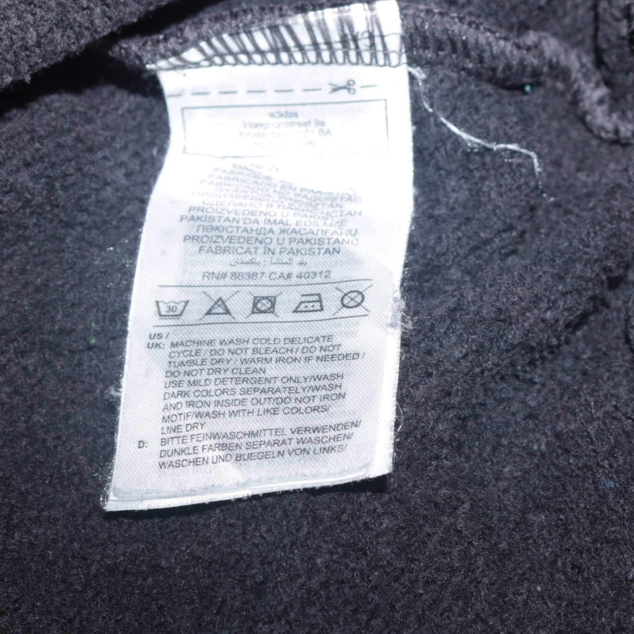Adidas Mens Black XL Pullover Hoodie Fleece Sweatshirt