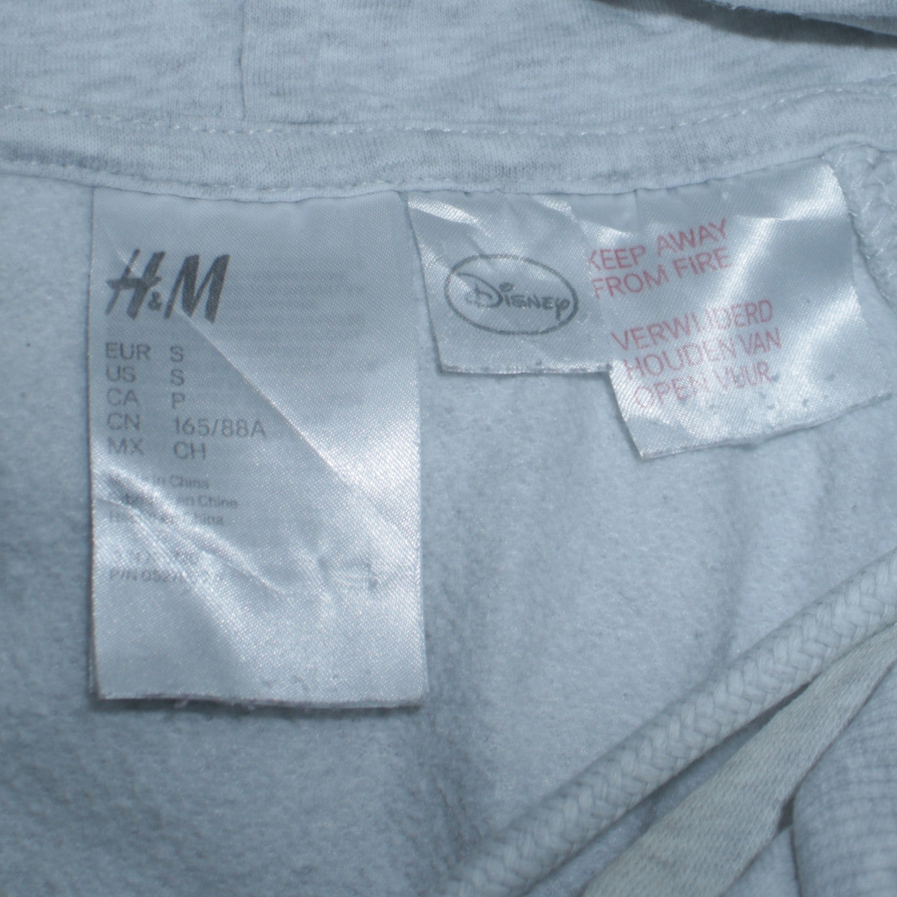 H&M Disney Women Grey Mickey Mouse Hoodie Size 10 Pullover