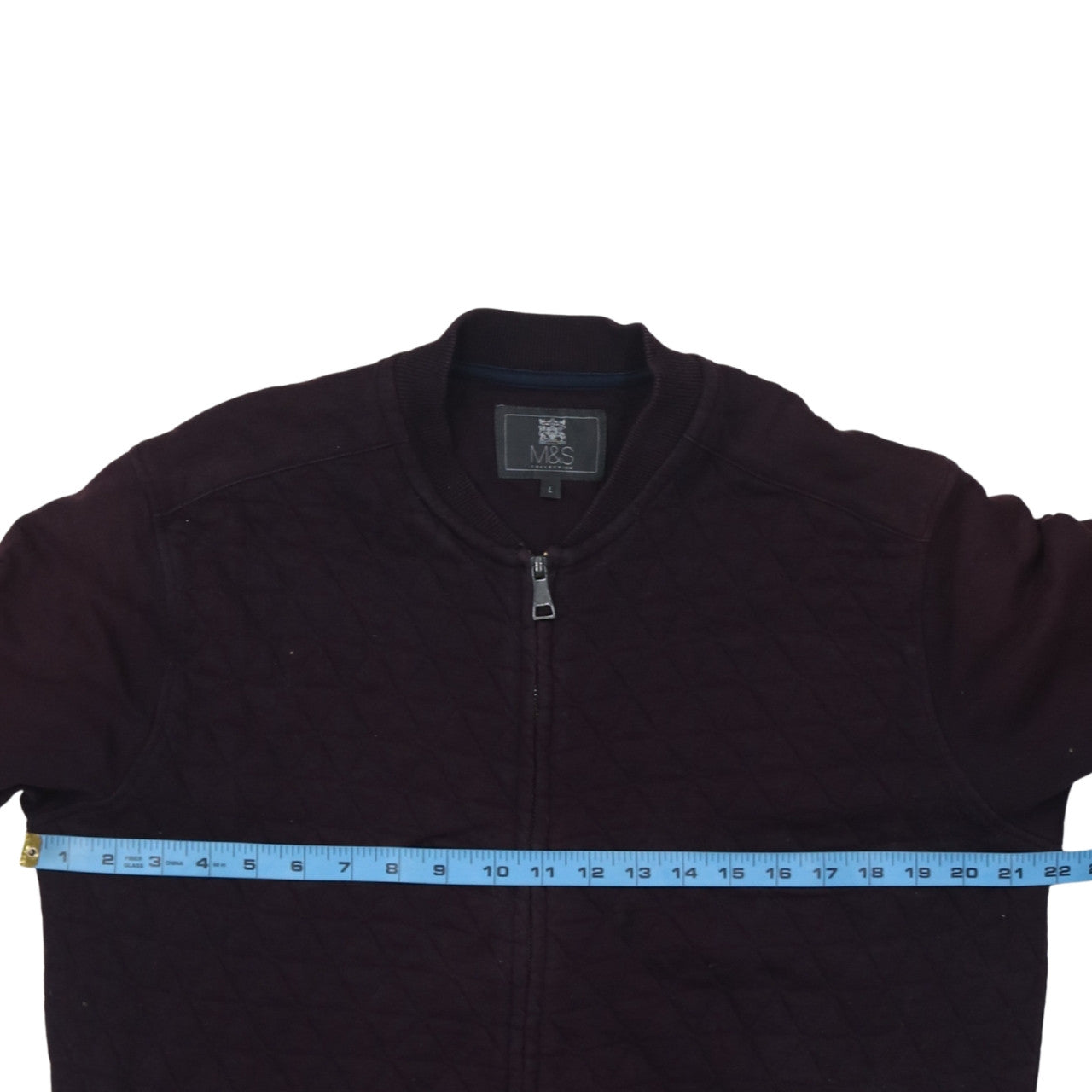 Marks and Spencer Men's Brown Quilted Full Zip Jacket L