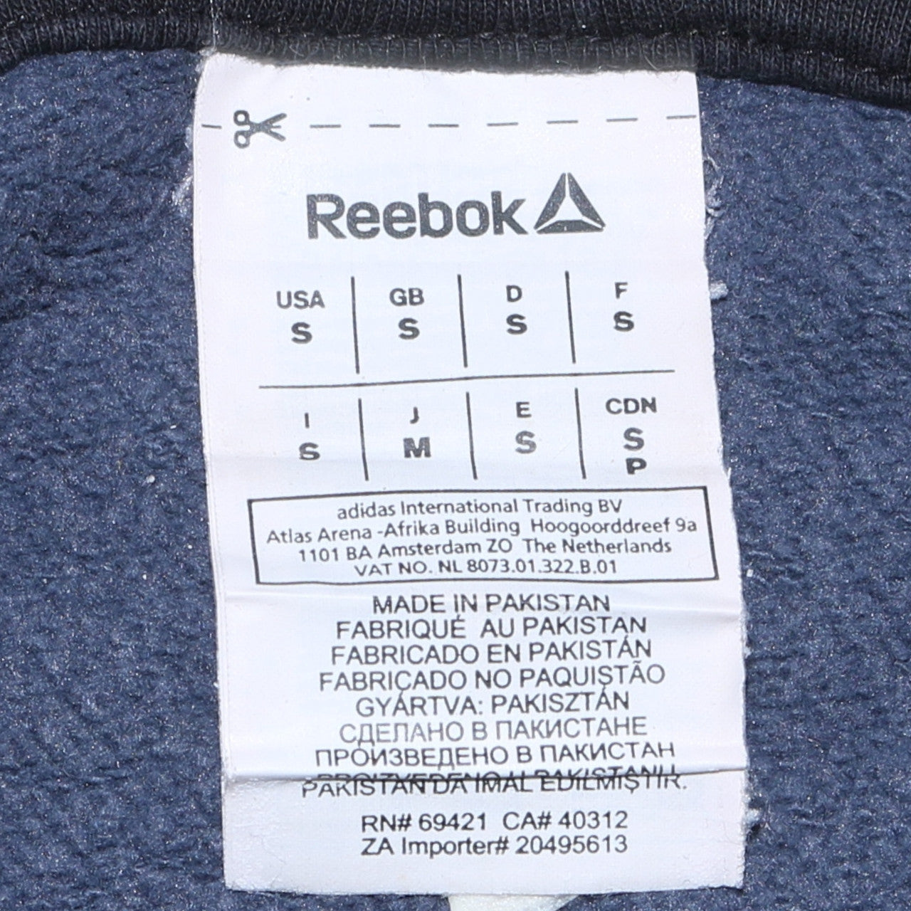 Reebok Men's Blue Small Pullover Hoodie with Logo