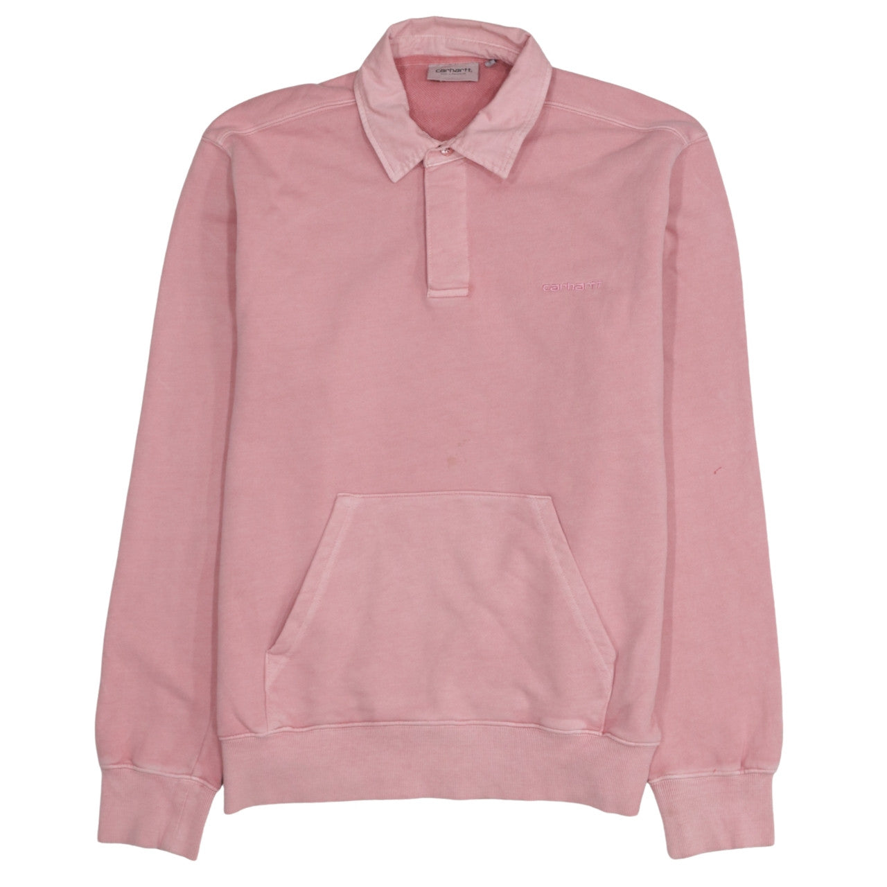 Carhartt Men’s Pink Collared Henley Sweatshirt Size S
