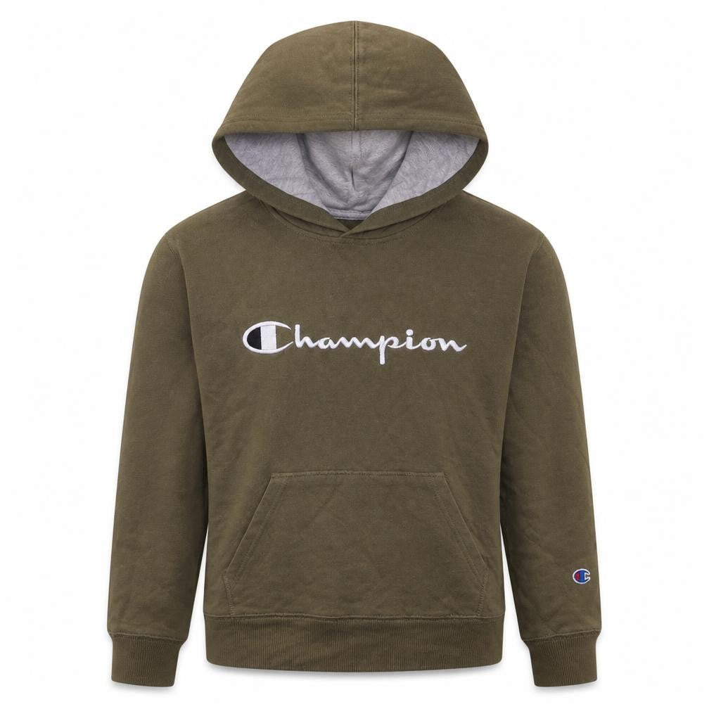 Champion Boys Khaki Hoodie Large Pullover Fleece Sweatshirt