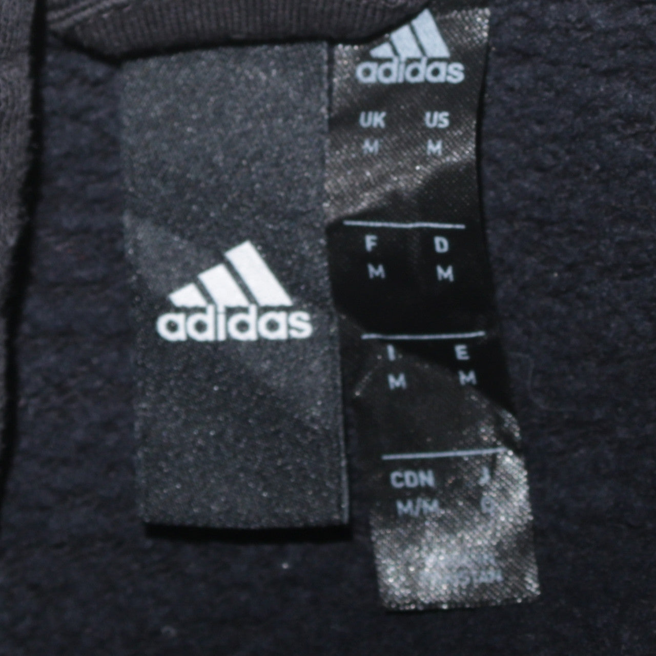 Adidas Men's Black Full Zip Hooded Fleece Hoodie Size M