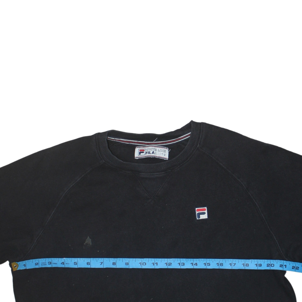 Fila Mens Black Pullover Sweatshirt L Logo Crew Neck Sportswear