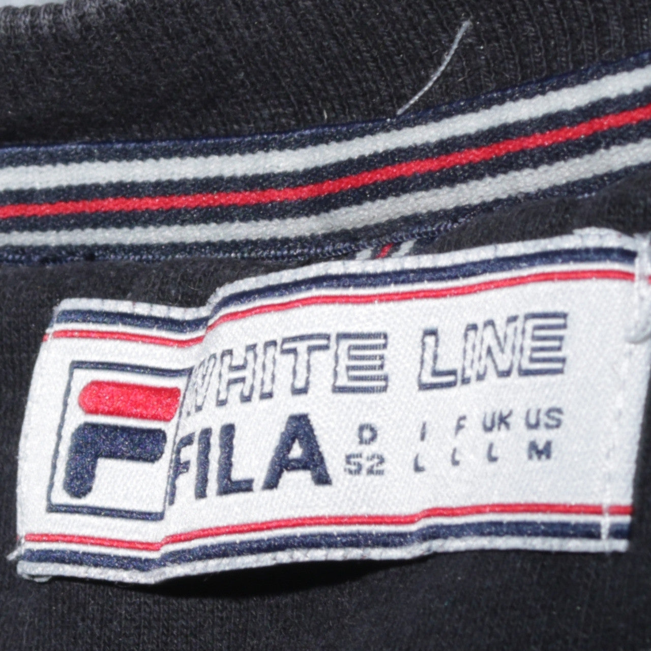 Fila Mens Black Pullover Sweatshirt L Logo Crew Neck Sportswear