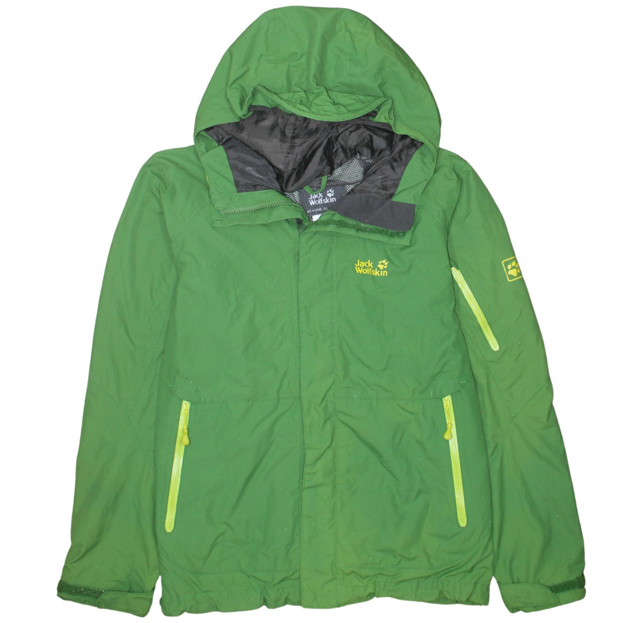 Jack Wolfskin Men’s Green Waterproof Hooded Rain Jacket Size S