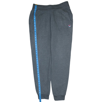 Close-up detail of Fila Men's Grey Jogger Sweatpants M Regular Fit Elastic Waist