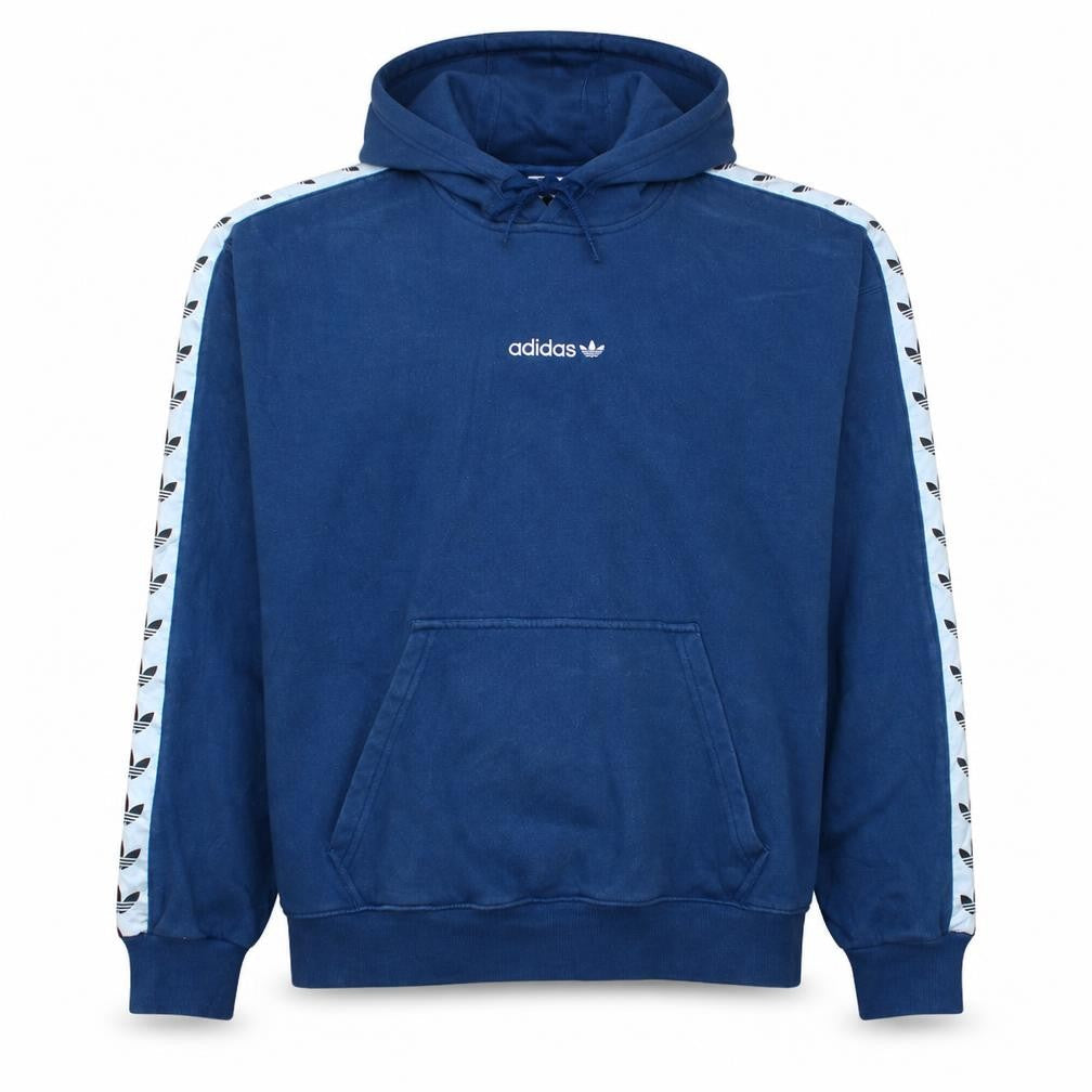 Adidas Men Blue Pullover Hoodie Size M Logo Fleece Sweatshirt