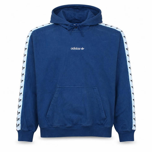 Adidas Men Blue Pullover Hoodie Size M Logo Fleece Sweatshirt