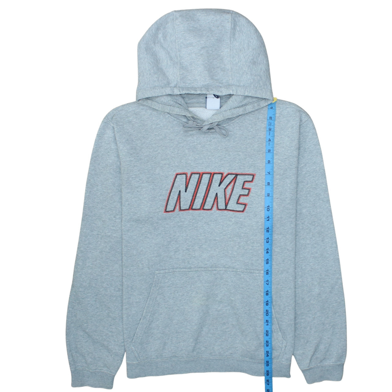 Nike Men's Grey Pullover Hoodie L Logo Fleece Casual Sportswear