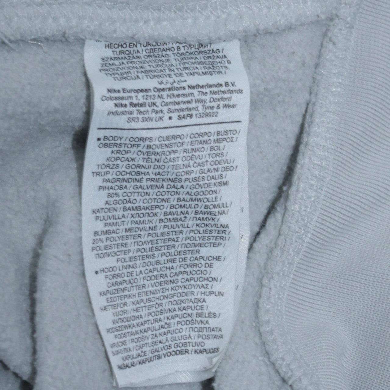Nike Mens Light Blue XL Pullover Hoodie with Graphic Print