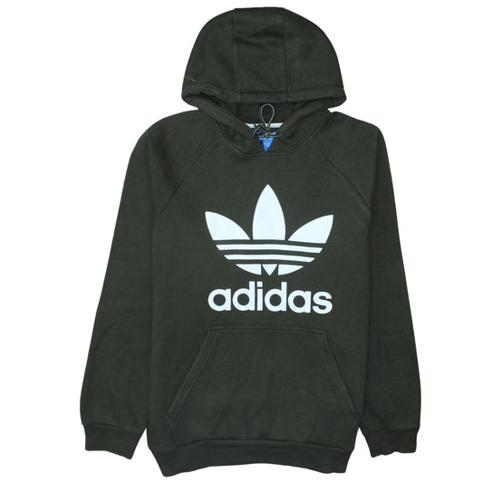 Adidas Men's Green Logo Pullover Hoodie L Fleece Sportswear