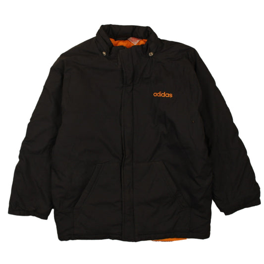 Adidas Boys Black Puffer Jacket 12 Years Hooded Winter Coat