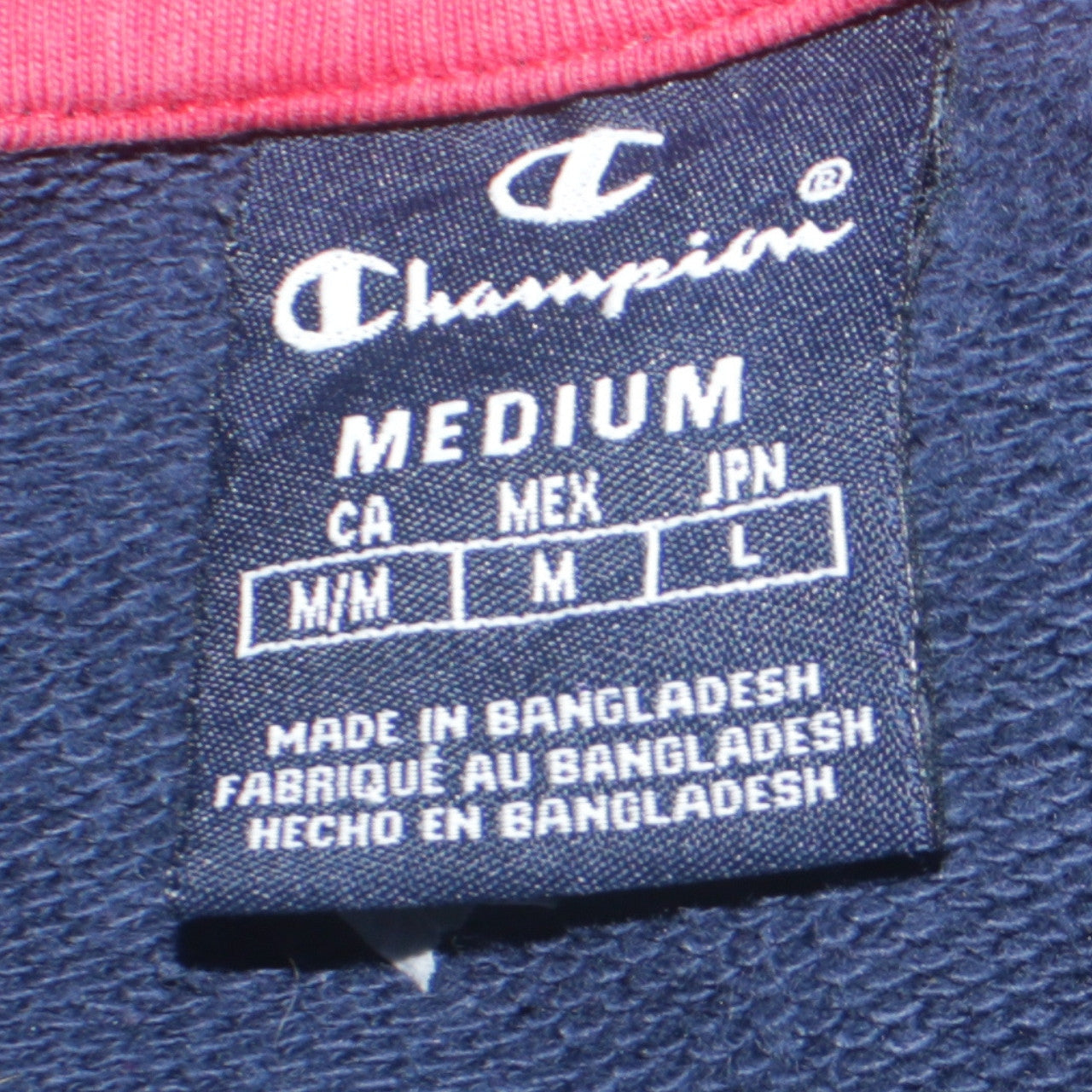 Champion Men's Blue Striped Pullover Sweatshirt Medium