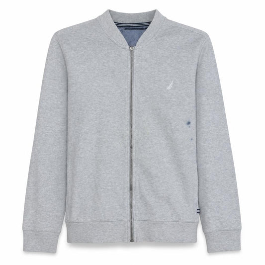 Nautica Mens Grey Cotton Full Zip Basic Jacket Size L