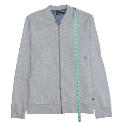 Nautica Mens Grey Cotton Full Zip Basic Jacket Size L