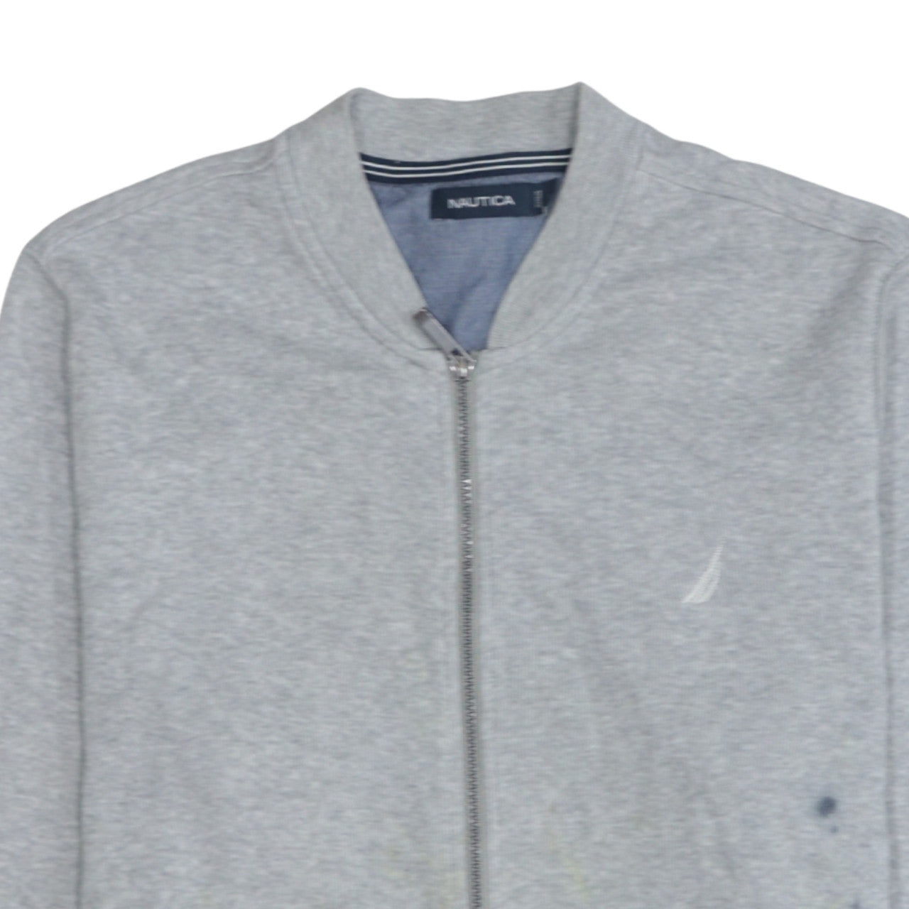 Nautica Mens Grey Cotton Full Zip Basic Jacket Size L