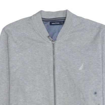 Nautica Mens Grey Cotton Full Zip Basic Jacket Size L