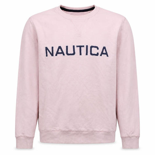 Nautica Men’s Pink Embroidered Logo Sweatshirt Size M