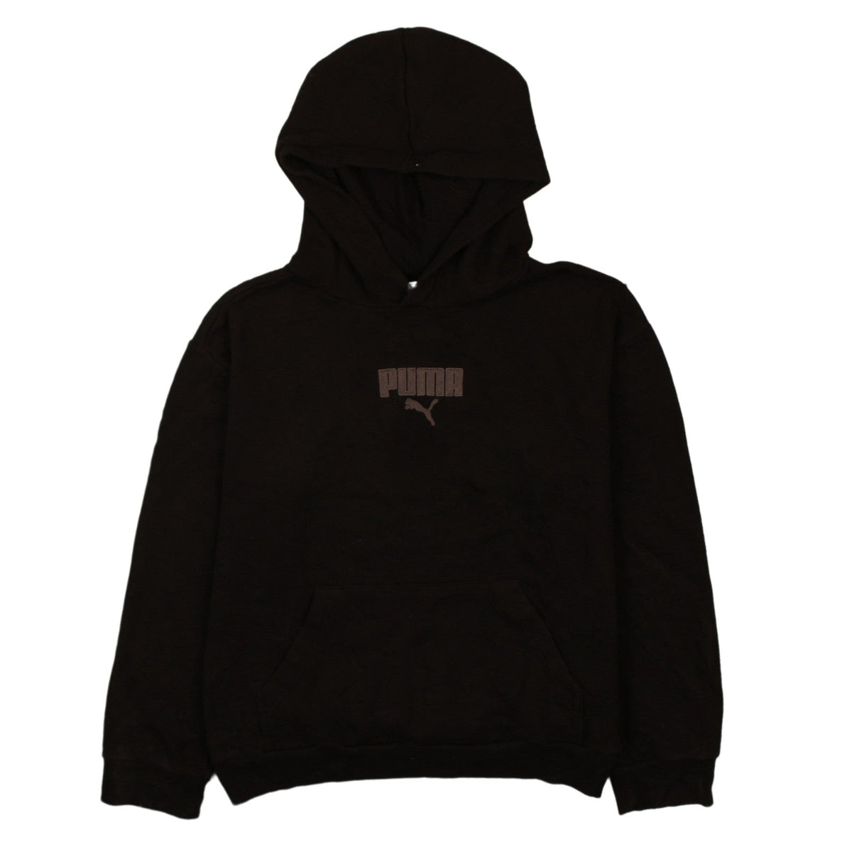 Puma Boys Black Pullover Hoodie 14-16 Years Regular Fit Fleece Sweatshirt