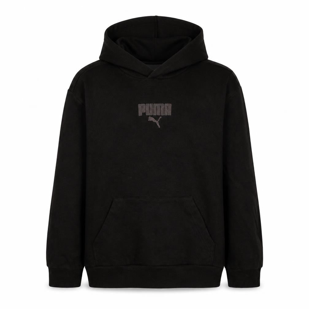 Puma Boys Black Pullover Hoodie 14-16 Years Regular Fit Fleece Sweatshirt