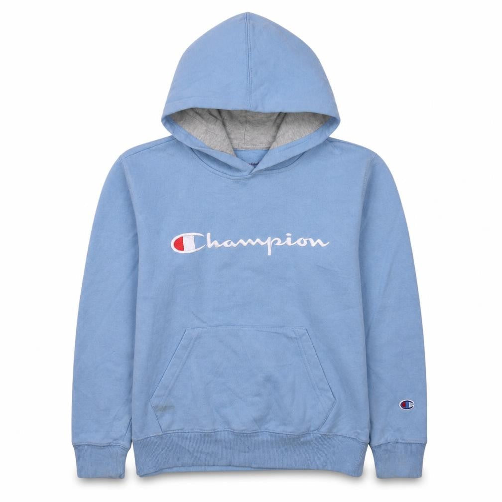 Champion Women’s Blue Pullover Hoodie Medium Logo Sweatshirt
