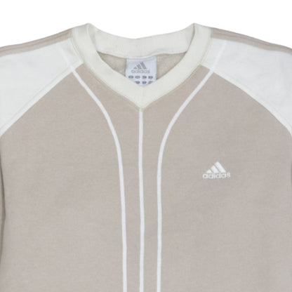 Additional view of Adidas boys’ beige v-neck pullover sweatshirt, size 176, long sleeve