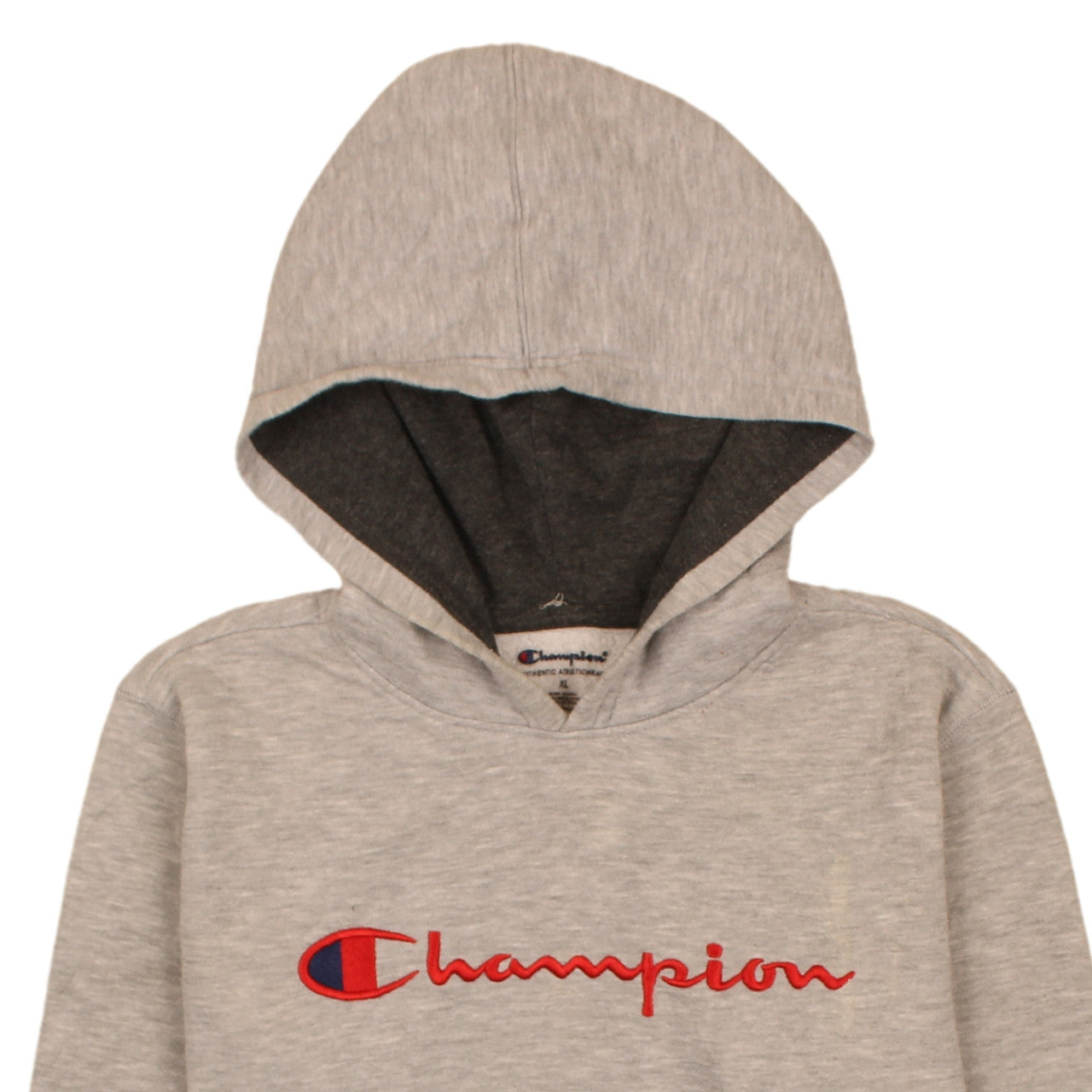 Champion Men's Grey XL Pullover Hoodie Embroidered Logo Sports Style