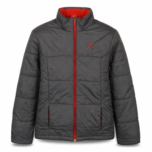 Puma Boys Grey Puffer Jacket 164 Winter Full Zip Quilted Coat