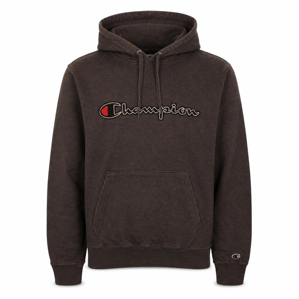 Champion Men's Brown Pullover Hoodie M Logo Fleece Sweatshirt
