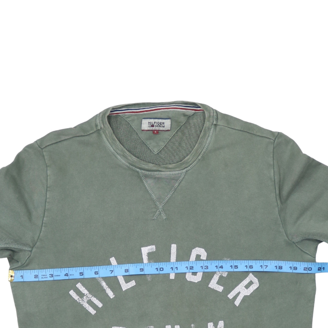 Tommy Hilfiger Men’s Green Logo Pullover Sweatshirt Size S