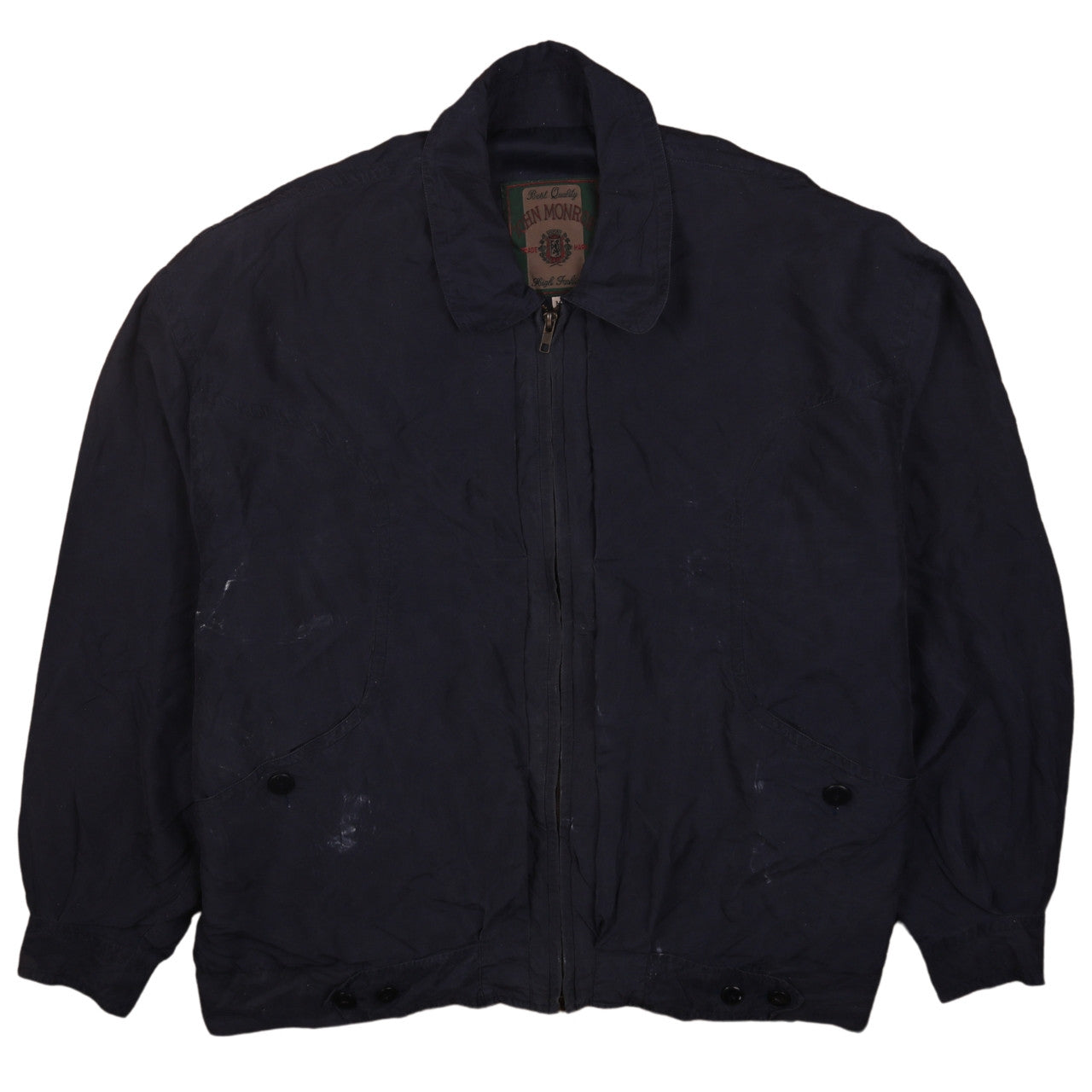 John Monroe Men's Blue Cotton Zip Basic Jacket M