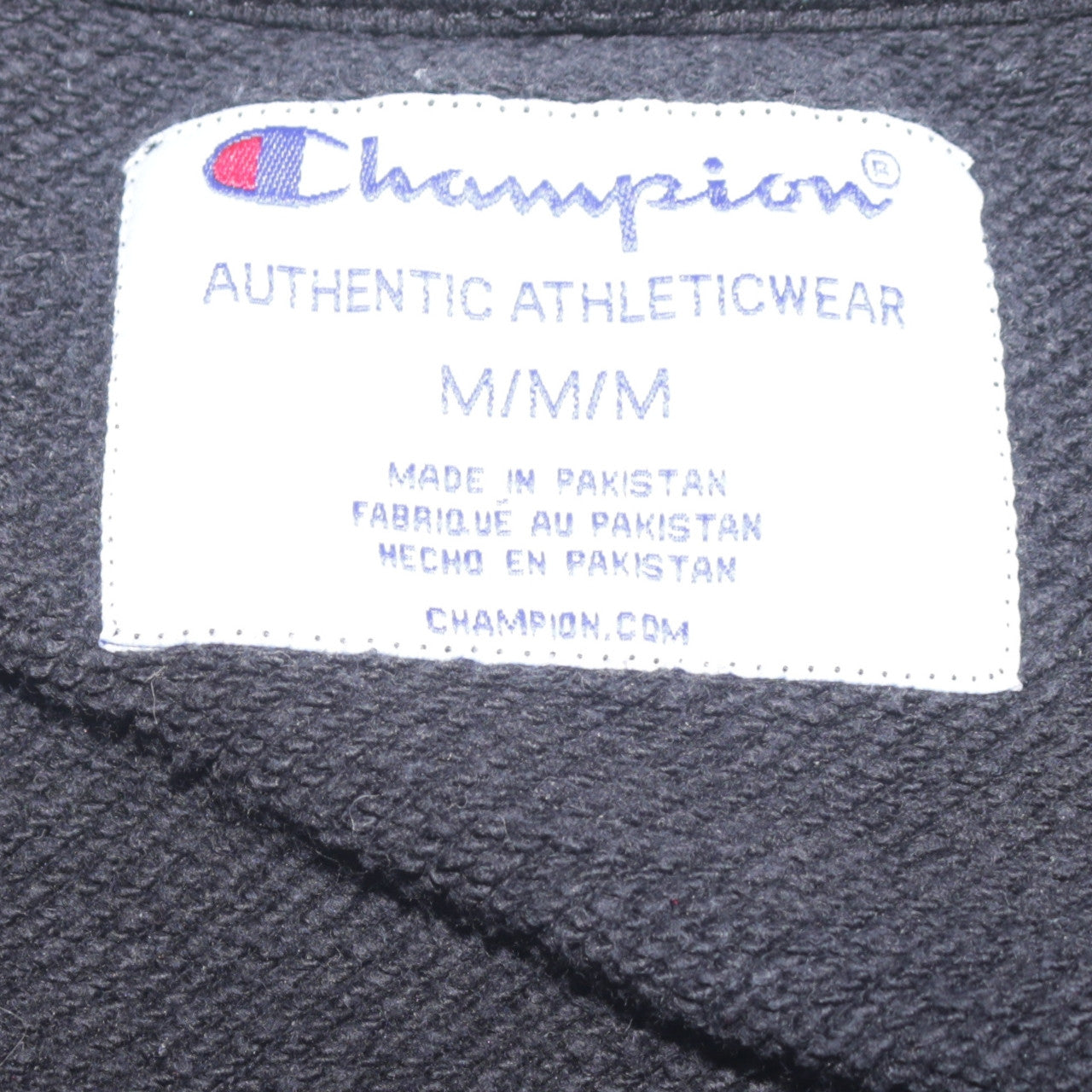 Champion Men's Black Pullover Sweatshirt M Embroidered Logo Crew Neck