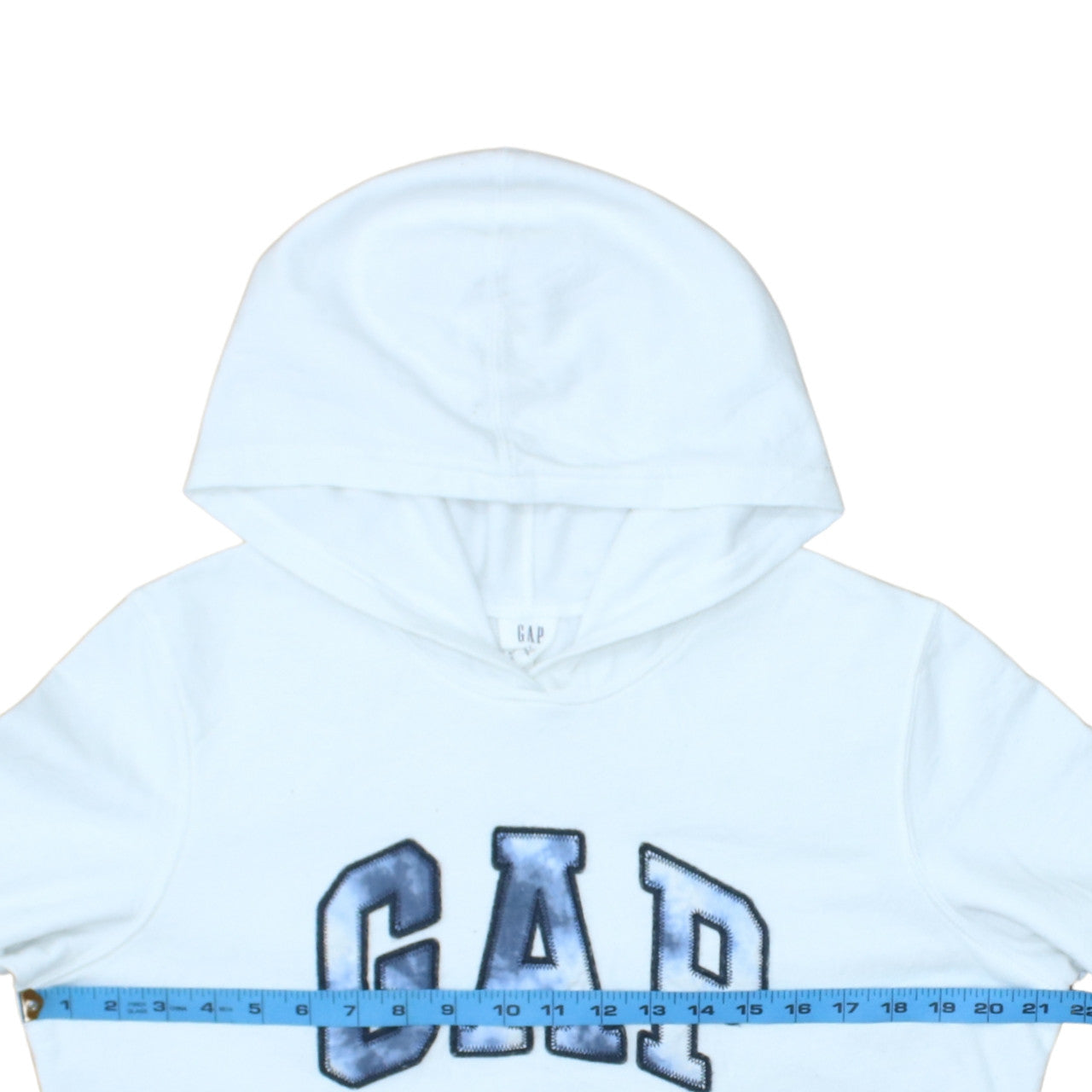GAP Womens White L Pullover Hoodie Cotton Blend Logo Casual