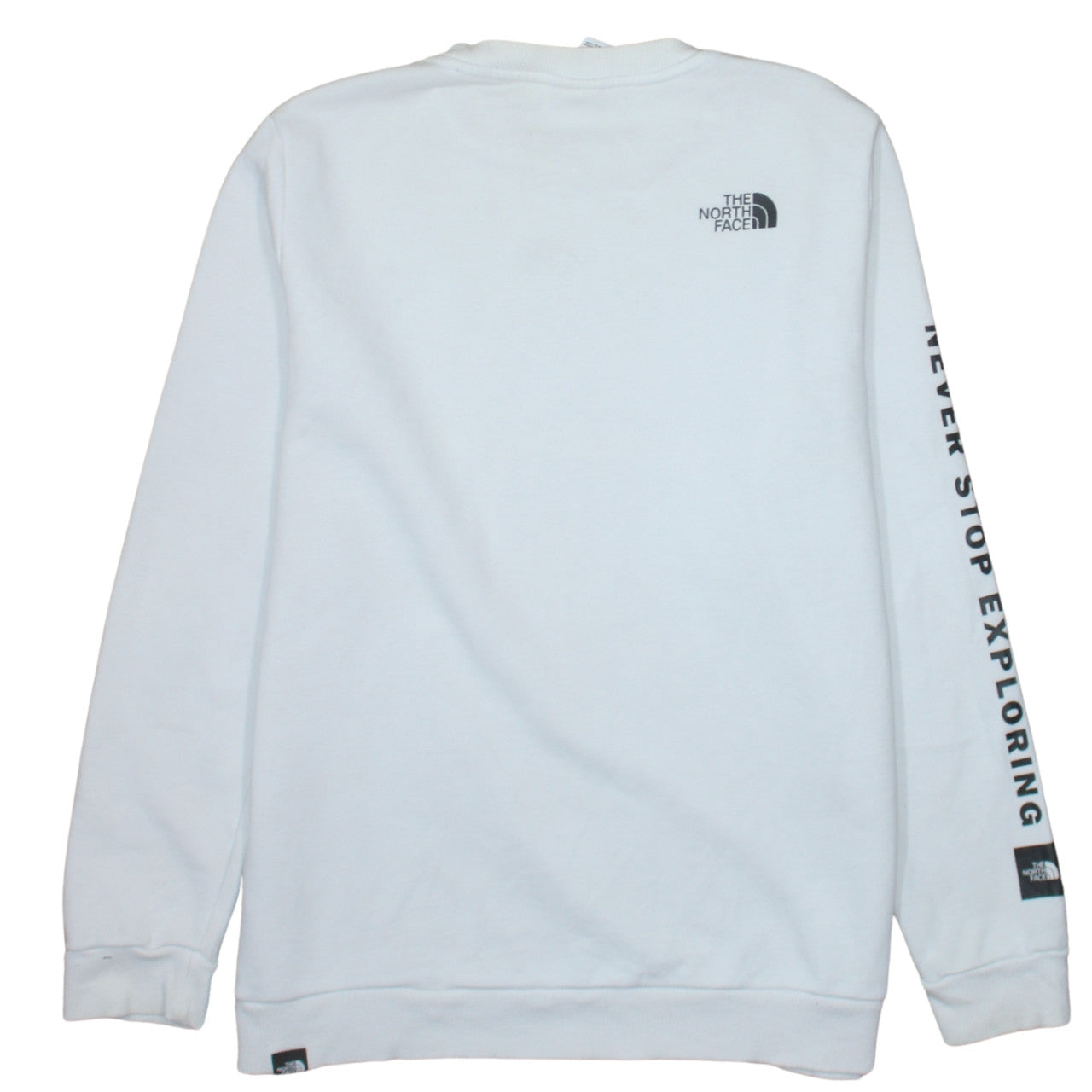 The North Face Womens White Cotton Blend Crew Neck Sweatshirt L