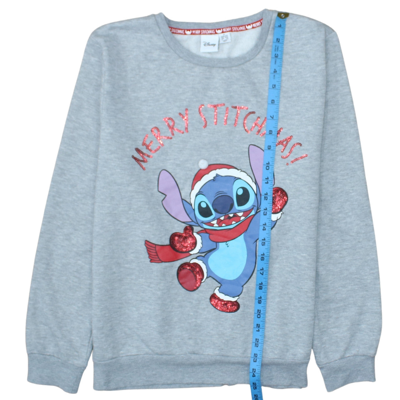 Disney Women Grey Christmas Stitch Sweatshirt Size S