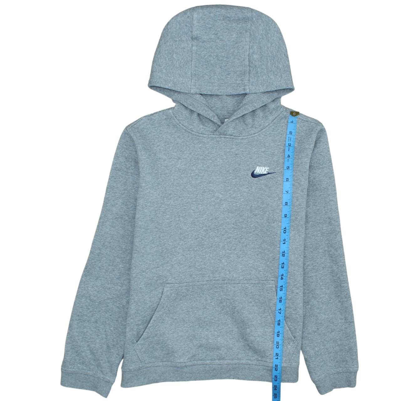 Nike Boys Grey Pullover Hoodie XL Fleece Regular Fit Logo Sweatshirt