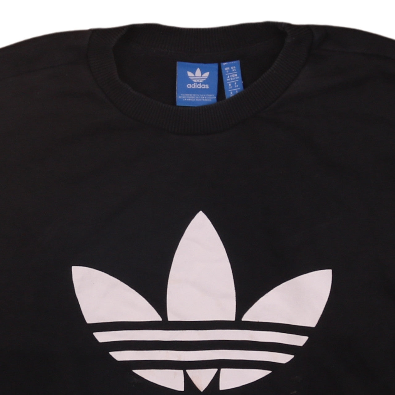 Adidas Womens Black Crew Neck Pullover Sweatshirt UK 6