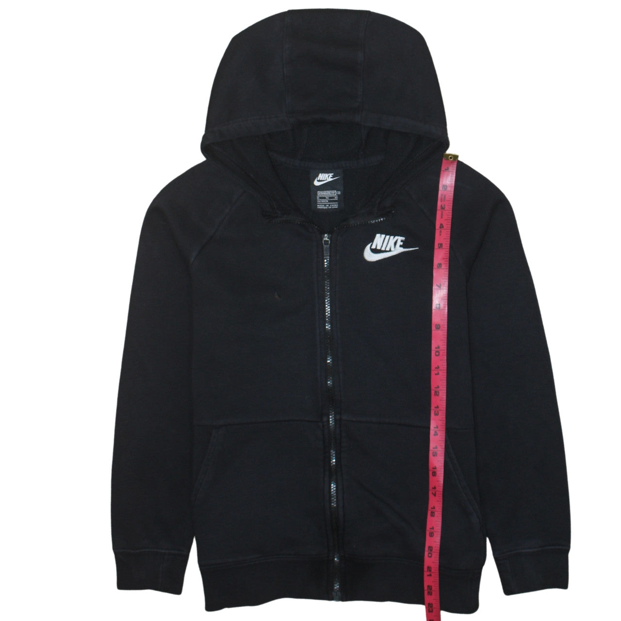 Nike Boys Black Full Zip Fleece Hoodie XL 156-166cm Hooded Sweatshirt