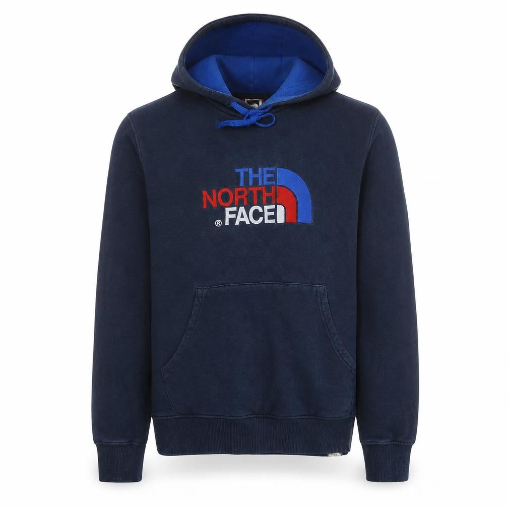 The North Face Men's Blue Pullover Hoodie M Embroidered Logo