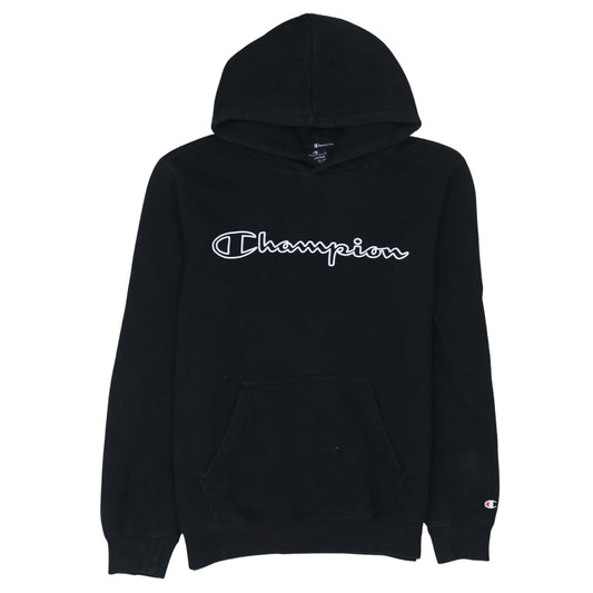 Champion Men's Black Medium Pullover Hoodie with Logo
